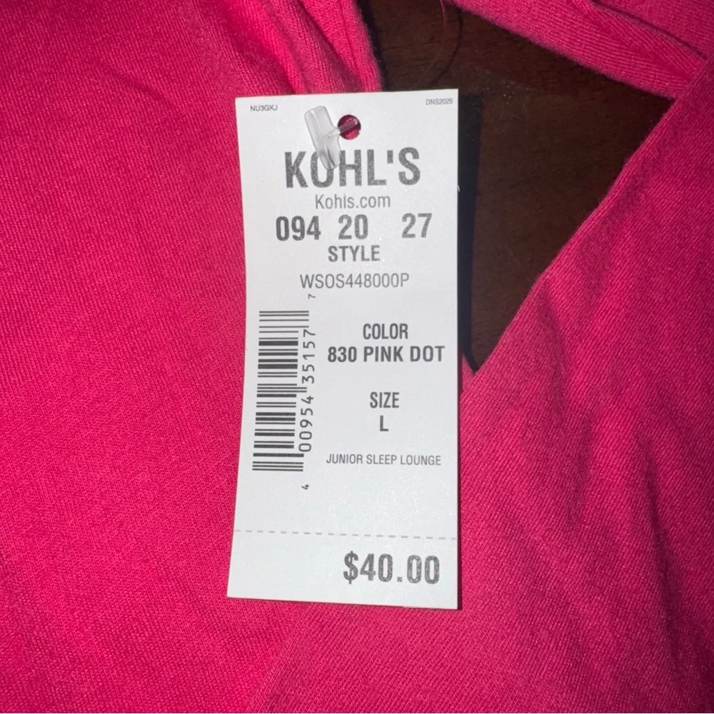 SO Intimates Pink I Love Cupcakes Long Sleeve Shirt & Fleece Pant Set Pajama L - Picture 4 of 8